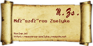Mészáros Zselyke névjegykártya
