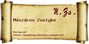 Mészáros Zselyke névjegykártya